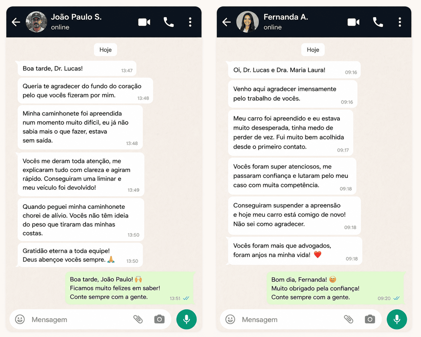 Depoimento WhatsApp