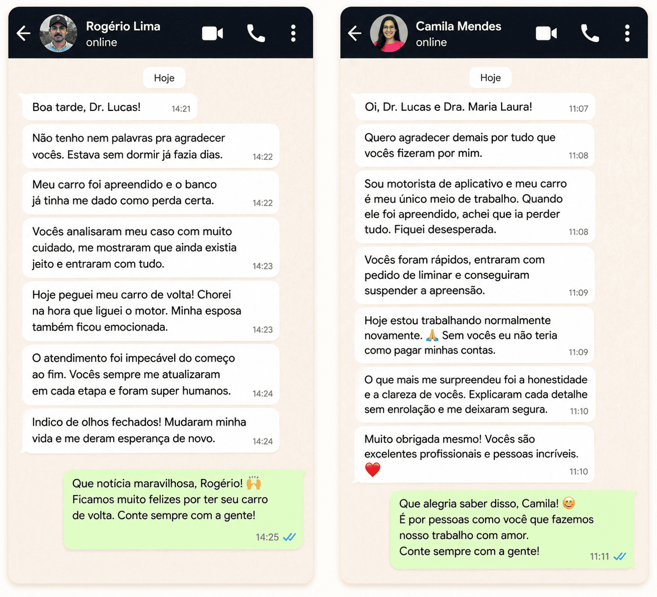 Depoimento WhatsApp